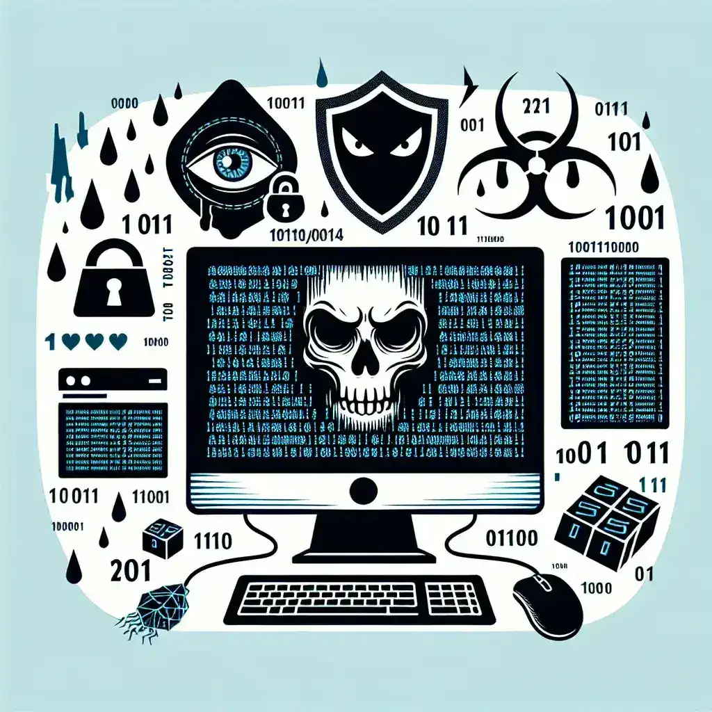 "Imagem ilustrativa de um computador com tela mostrando alertas de segurança, simbolizando os sinais comuns de que um computador foi hackeado, como atividade suspeita, pop-ups inesperados e lentidão no sistema."